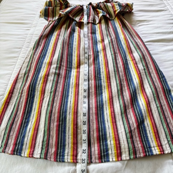 Express Striped Off-the-Shoulder Cotton Boho Smock Sundress w/ Pockets Sz L - Picture 10 of 10